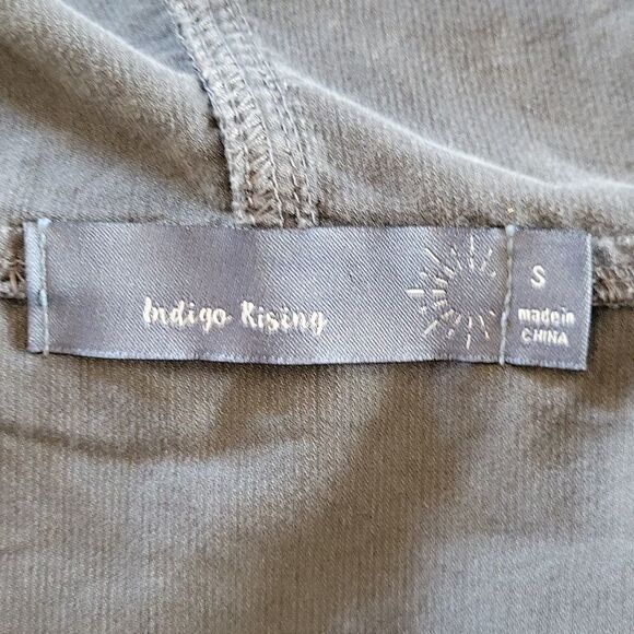 Blue Indigo Cropped High-Low Hooded Jacket - Picture 9 of 9